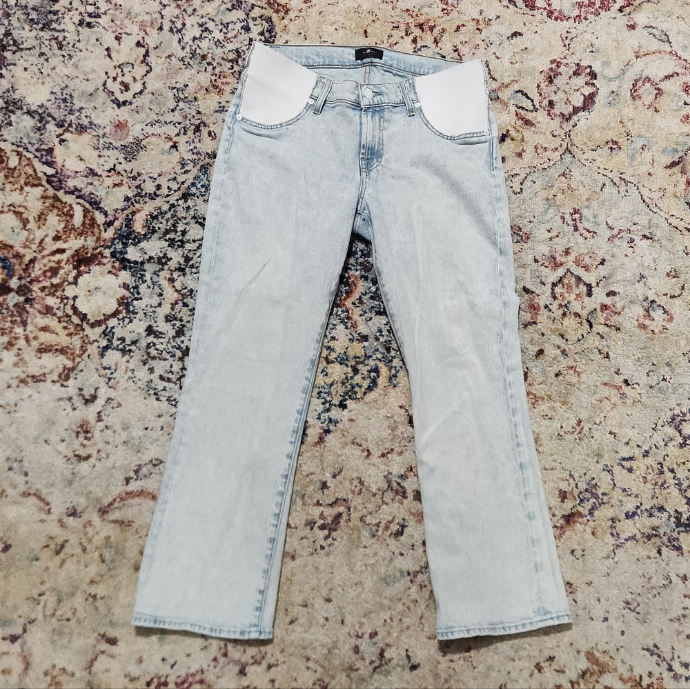 7 for all Mankind Light Rinse Maternity Jean Size 30